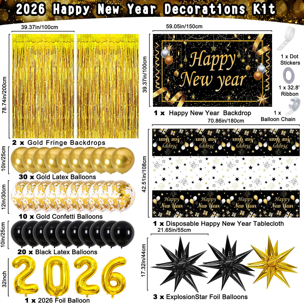 Purtarly Happy New Year tablecloth keeps surfaces clean and festive