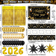 Purtarly Happy New Year tablecloth keeps surfaces clean and festive