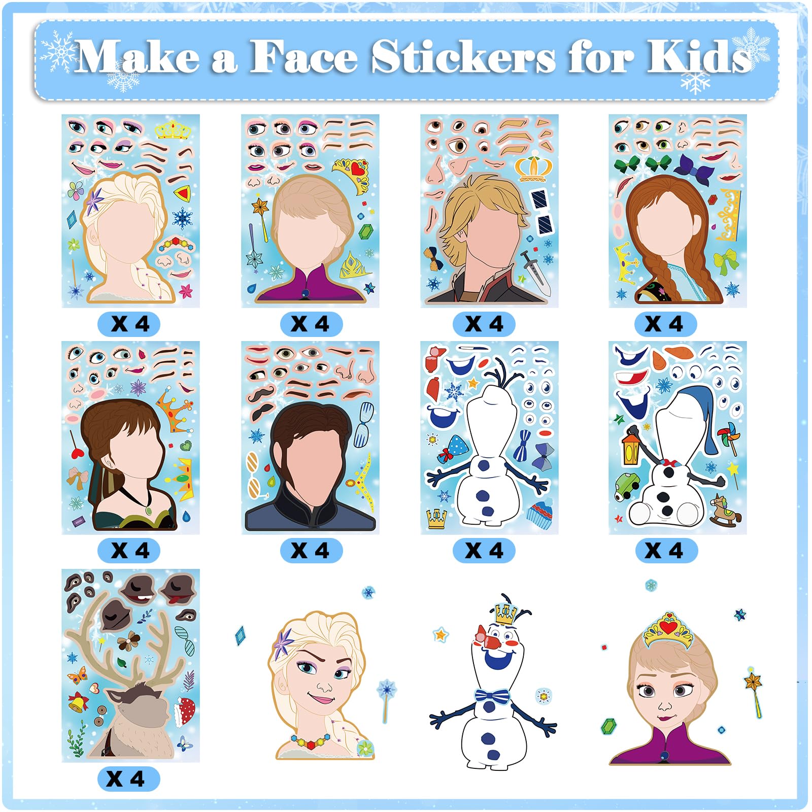 Purtarly Self-adhesive-sticker-sheets: reusable faces for dress-up fun.