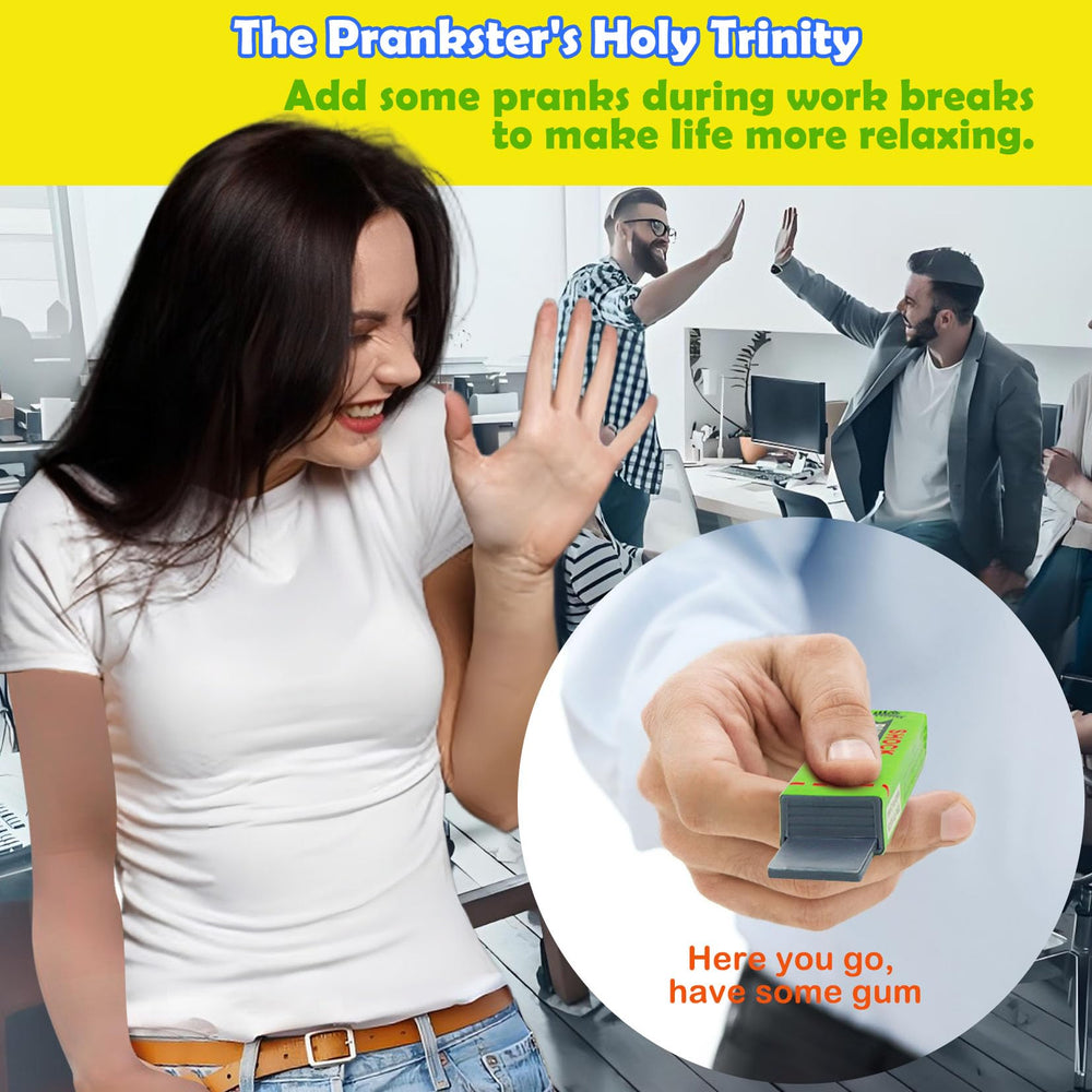 Pushmick prank chewing-gum blue hidden prank for casual laughs