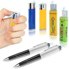 Pushmick prank lighter yellow, discreet surprising tool for party moments