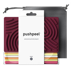 Pushpeel Sensory Activity Board close-up strings for tactile focus during calm play