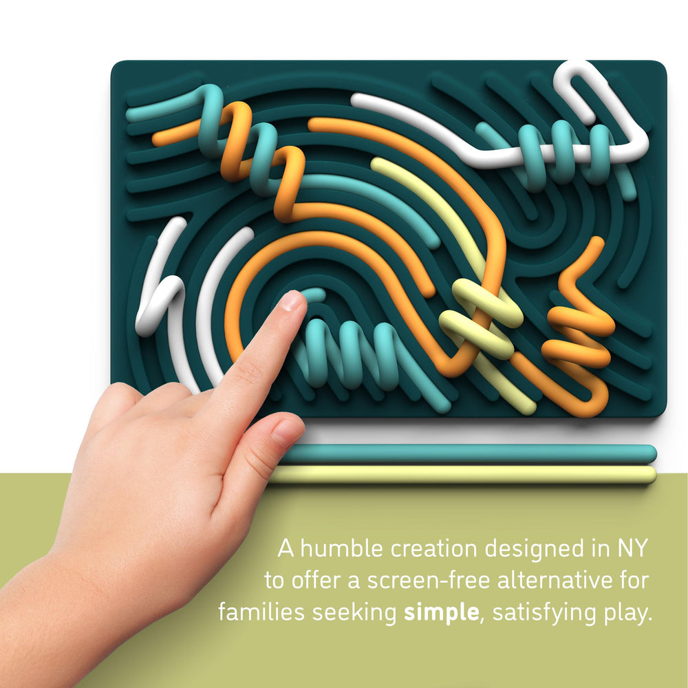 Pushpeel Sensory Board string array offering tactile engagement for stress relief