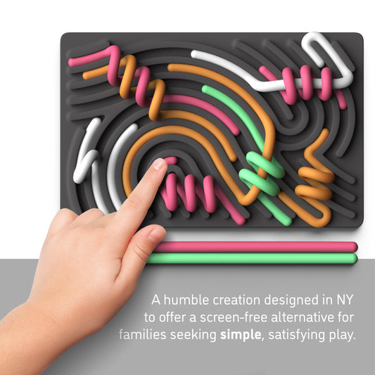 Pushpeel silicone board strings close-up highlighting tactile, engaging textures