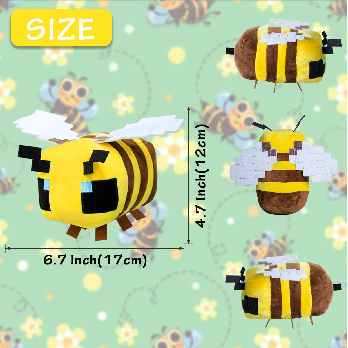 Putrer Bee plush in hand highlighting soft stuffing and cuddly feel.
