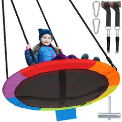 Puulivee saucer tree swing 40in for durable outdoor fun.