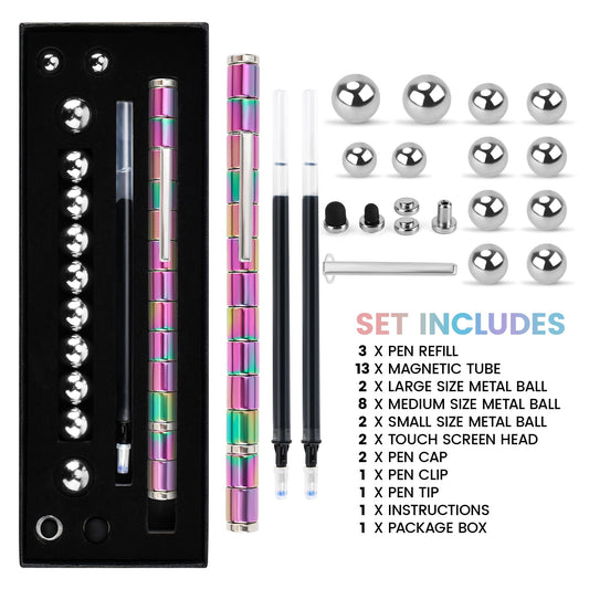 Puxmrko fidget pen magnetic rings assembly highlights compact, tactile shape options.