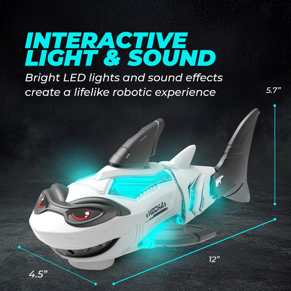 puzgic Shark Toy activating as baby crawls across the floor