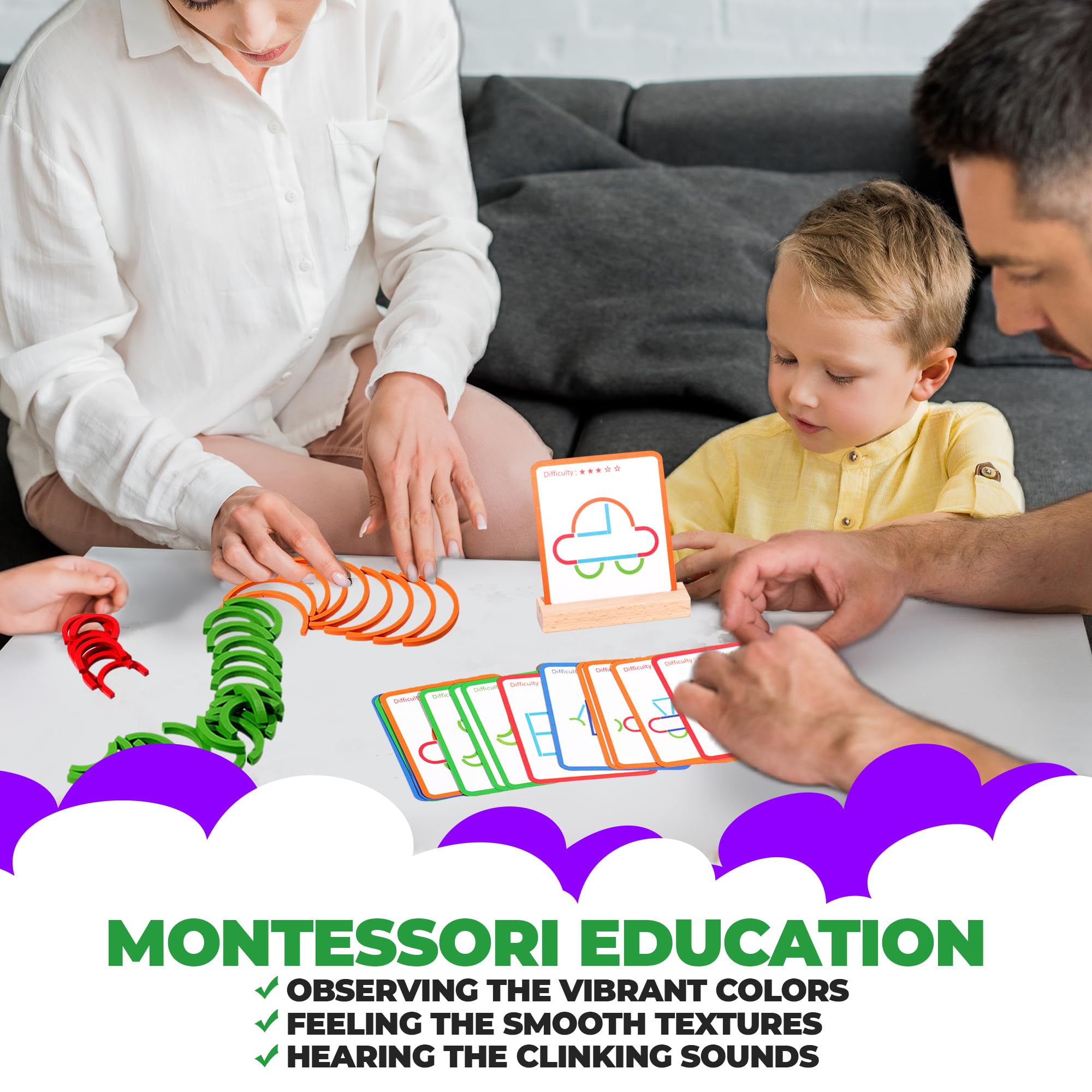puzgic Stem Kids Toys early education aids color cognition and hand-eye coordination