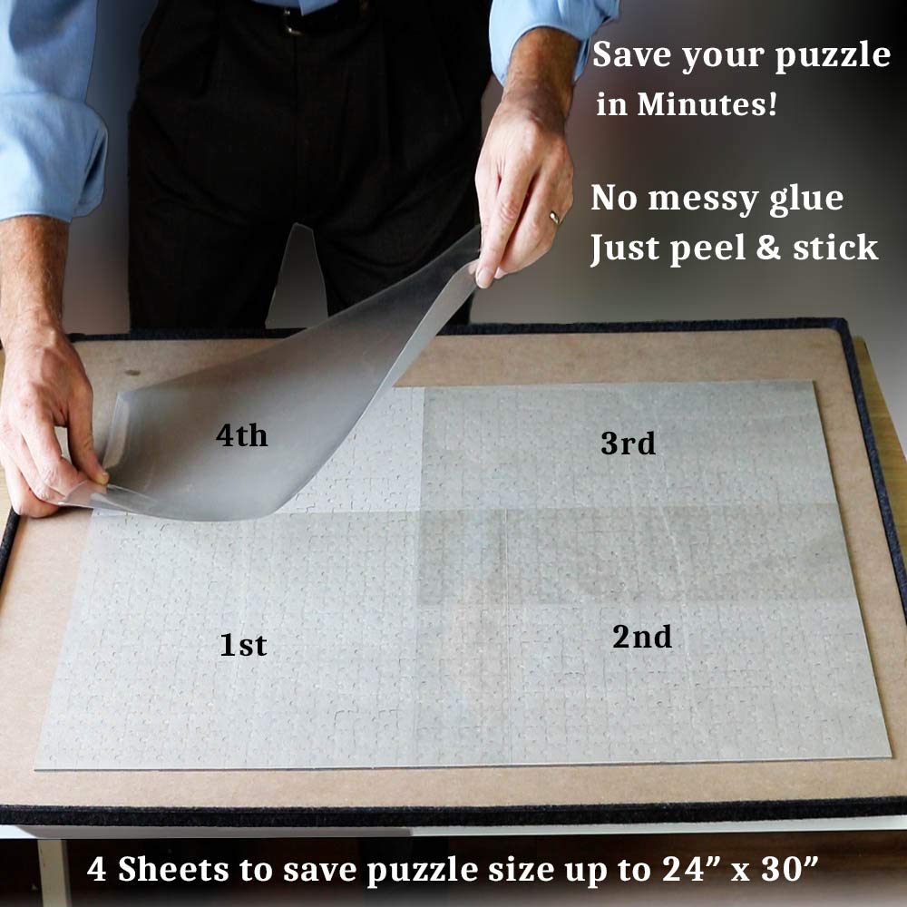 Puzzle EZ adhesive hangers ready for framing and display.