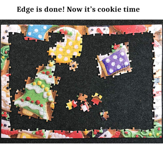 PUZZLE EZ Christmas Cookies close-up shows sweet details for immersive play.