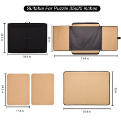 Puzzle Keeper flat, smooth fabric interior holds puzzle pieces in place