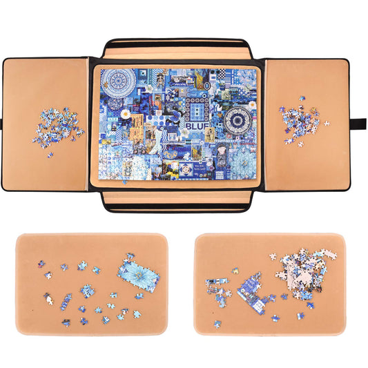 Puzzle Keeper portable jigsaw board with handle for easy transport