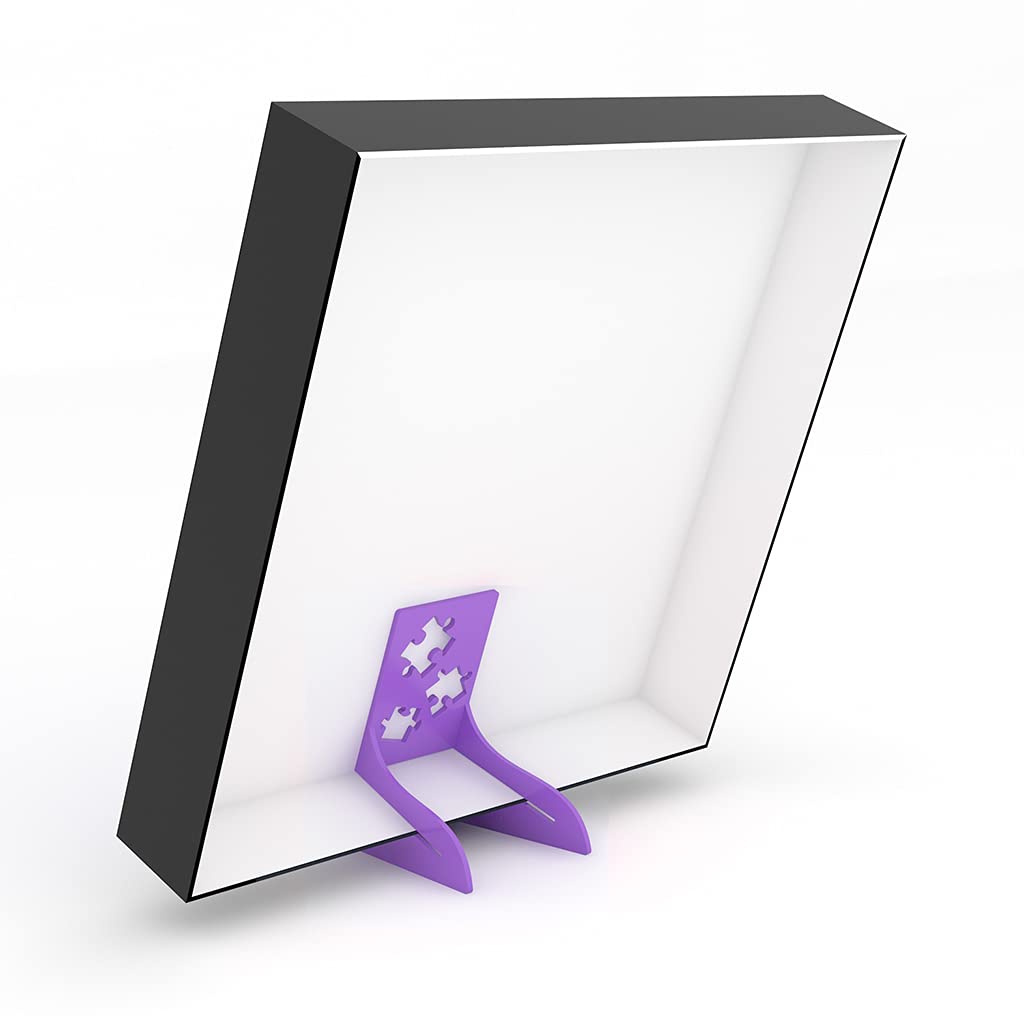 Channel lid slot on Puzzle Peak stand provides stable support for any size box