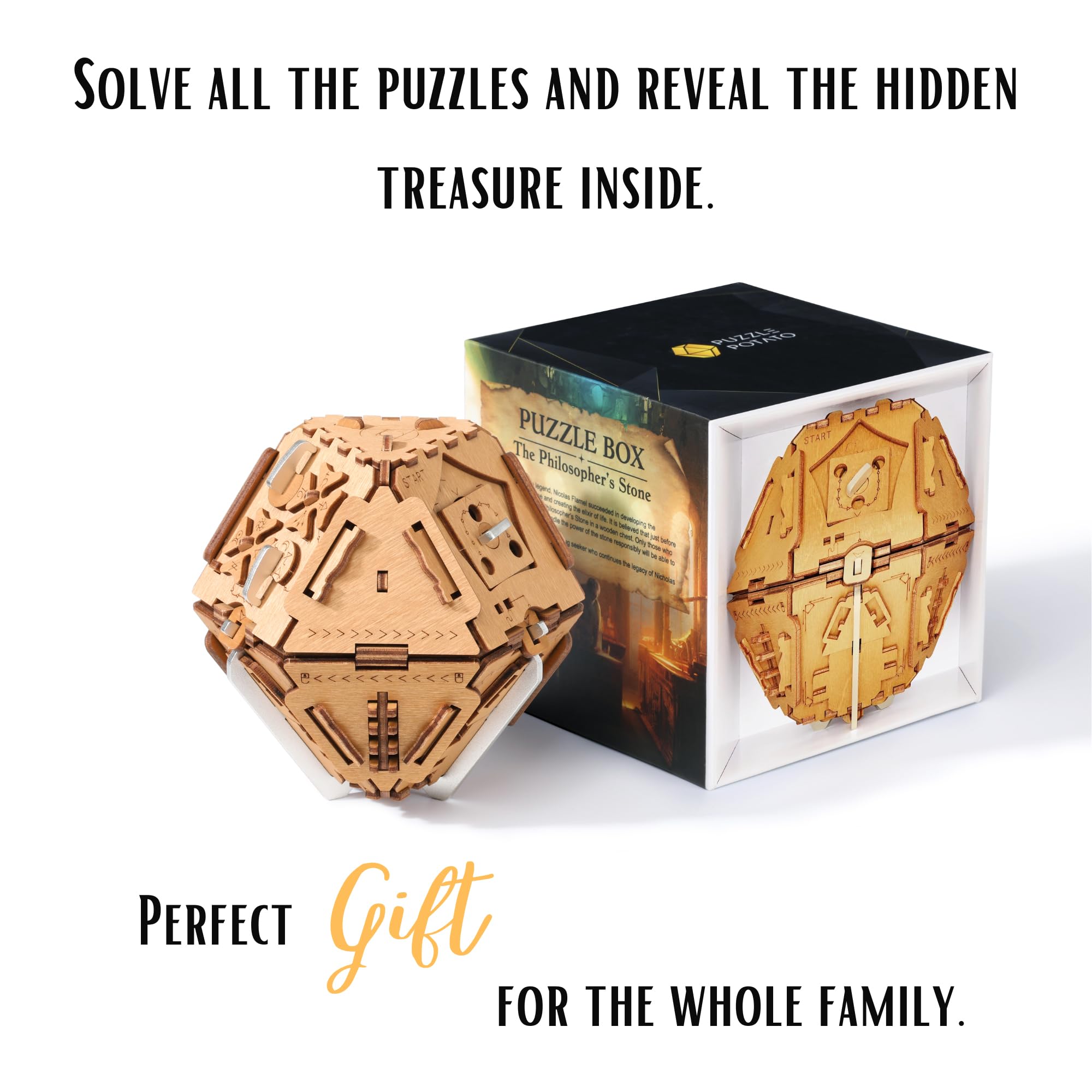 Puzzle Potato money gift box with hidden compartments offers a playful surprise for celebrations.
