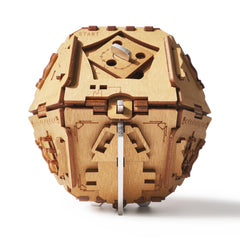 Puzzle Potato Philosopher's Stone Box closed shows premium wood and metal craftsmanship for an elegant gift.