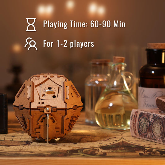 Puzzle Potato Philosopher's Stone Box open compartments reveal treasure-ready interior design.