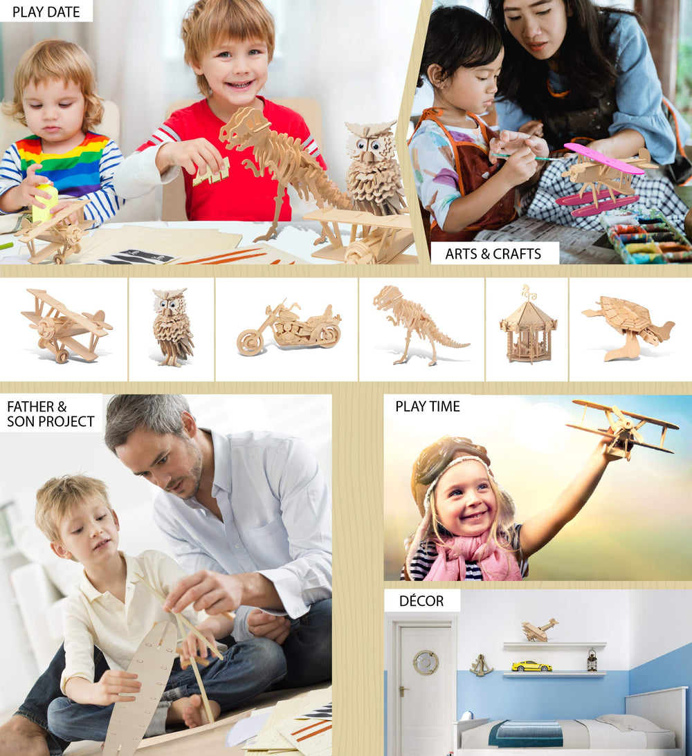 Puzzled Wooden Airplane Kit Instruction Manual helps beginners start confidently.