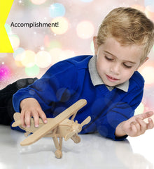 Puzzled Wooden Airplane Pieces Sanded ensures smooth edges for safe handling.