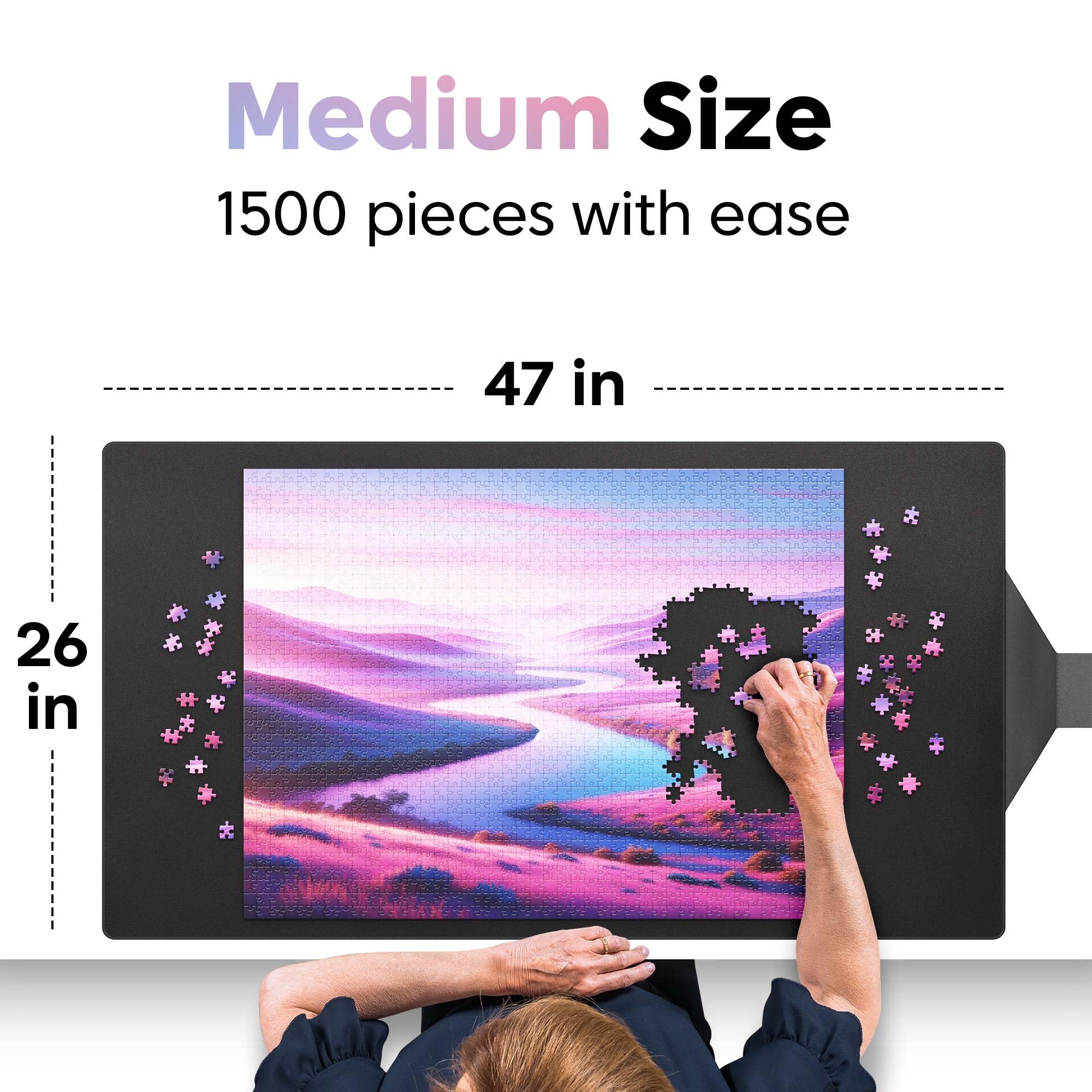 Puzzlup mat with non-slip bottom for stable puzzle work
