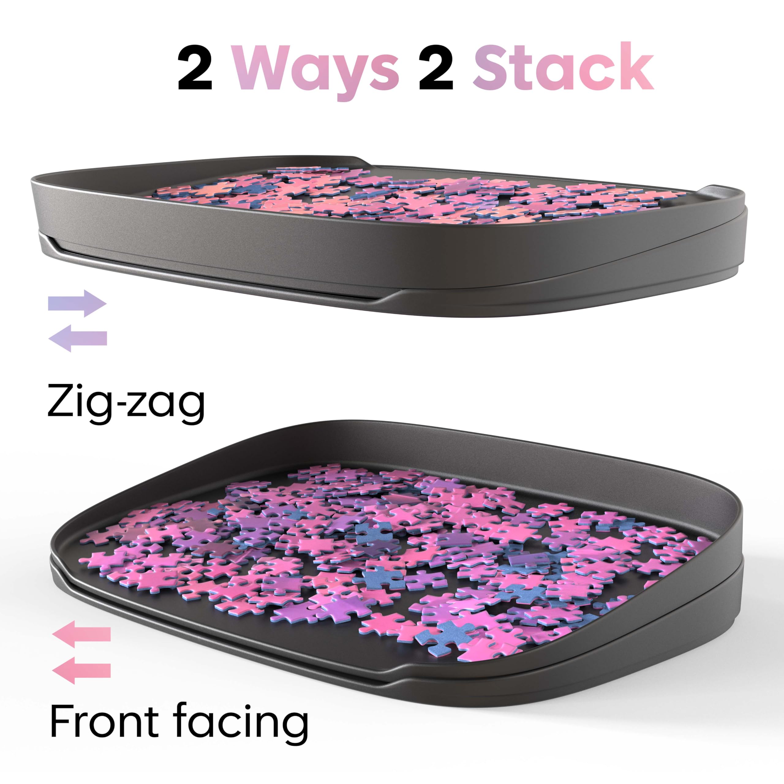 Puzzlup Puzzle Sorting Trays front-facing setup helps efficient sorting.