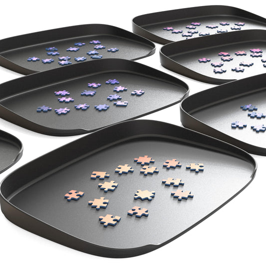 Puzzlup Puzzle Sorting Trays front view with open edge design for quick piece access.