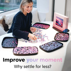 Puzzlup Puzzle Sorting Trays matte black finish complements any puzzle room.