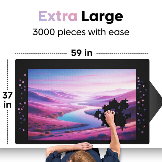 Puzzlup roll-and-lock technology enables quick, crease-free storage after puzzles.