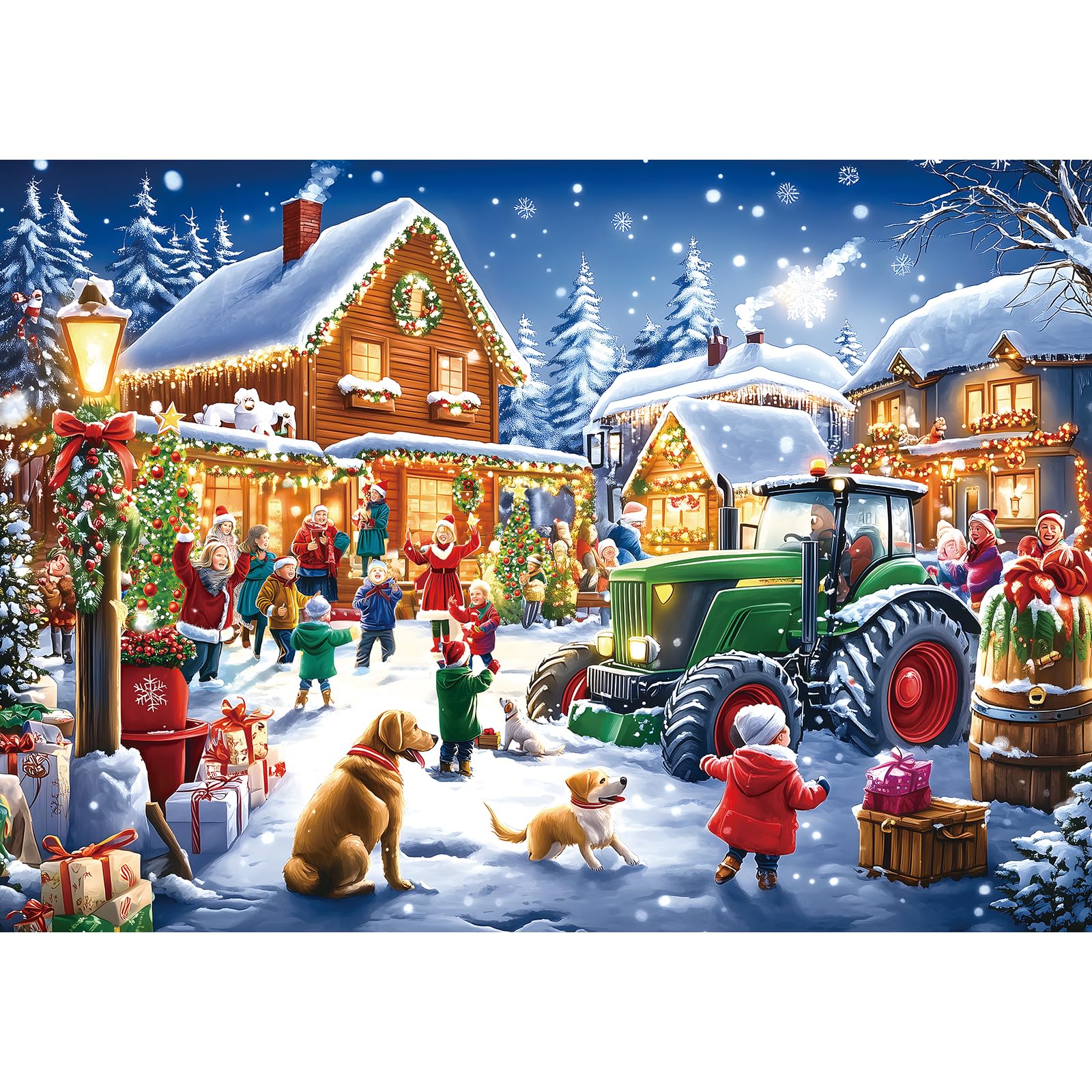 PuzzOne 1000-piece puzzle box front view, durable for family night assembly.