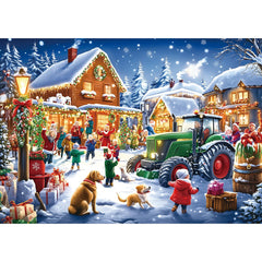 PuzzOne 1000-piece puzzle box front view, durable for family night assembly.