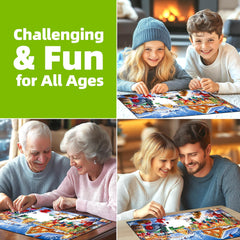 PuzzOne children building snowmen for joyful family activity.