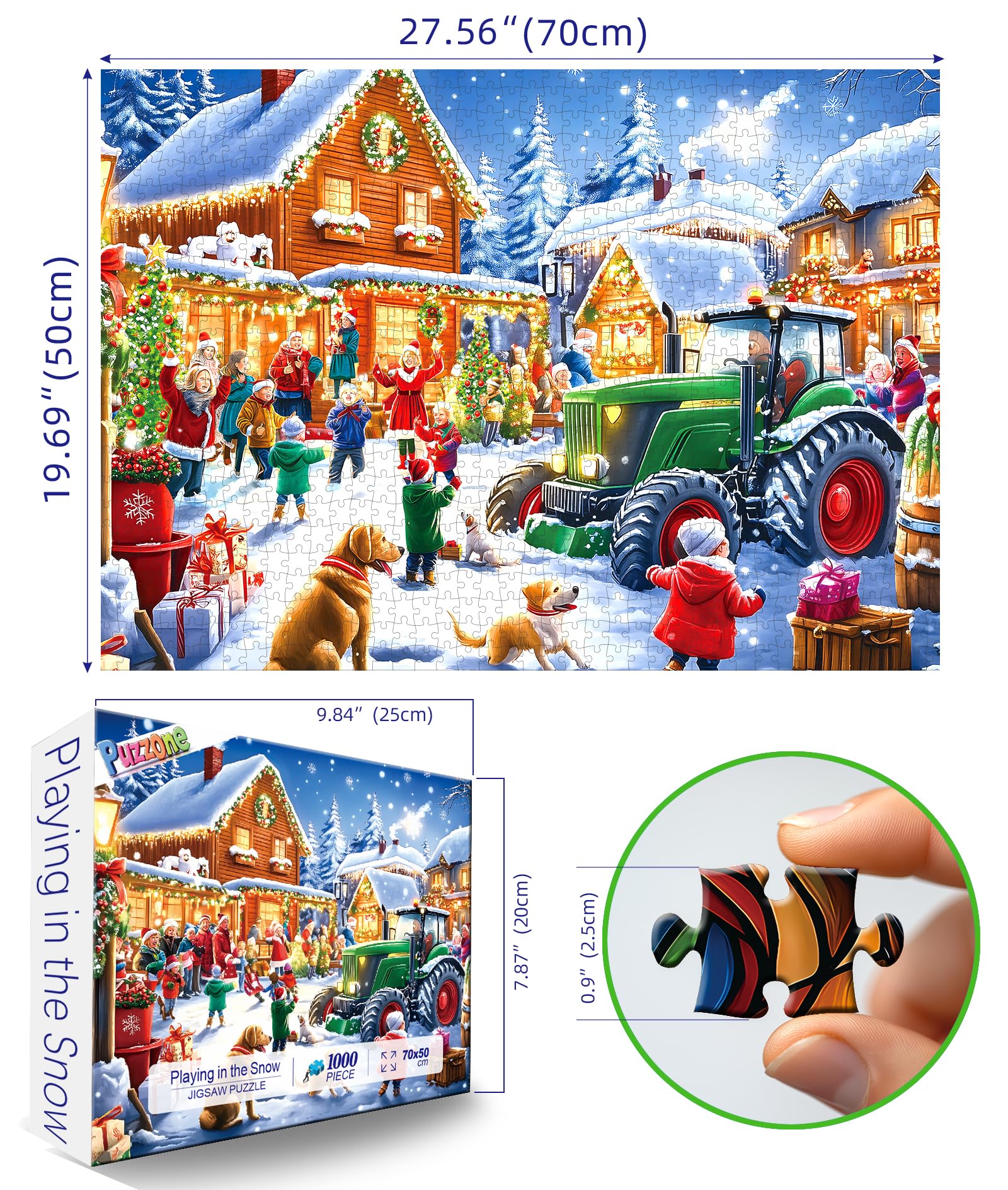 PuzzOne Christmas village scene as a cozy festive centerpiece.