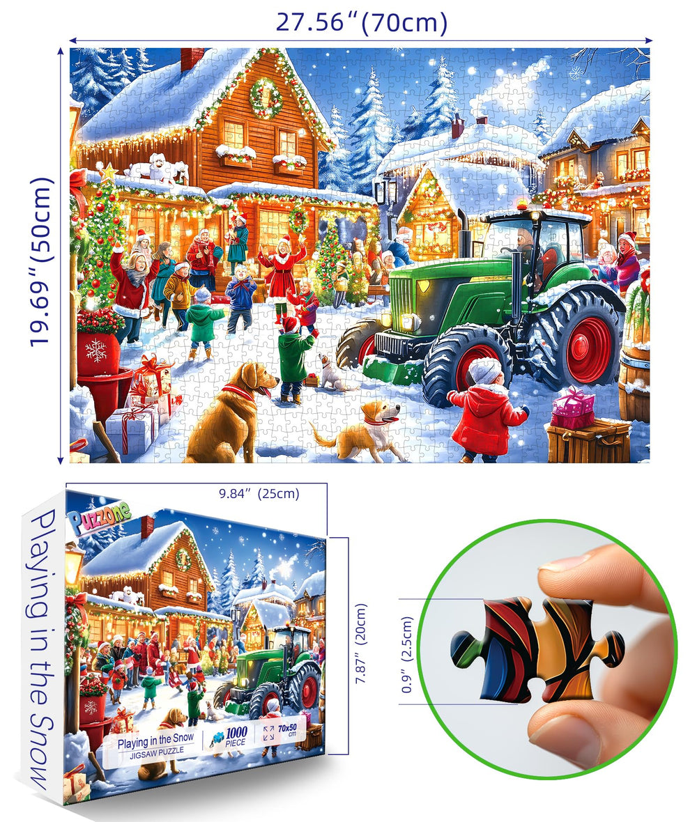 PuzzOne Christmas village scene as a cozy festive centerpiece.