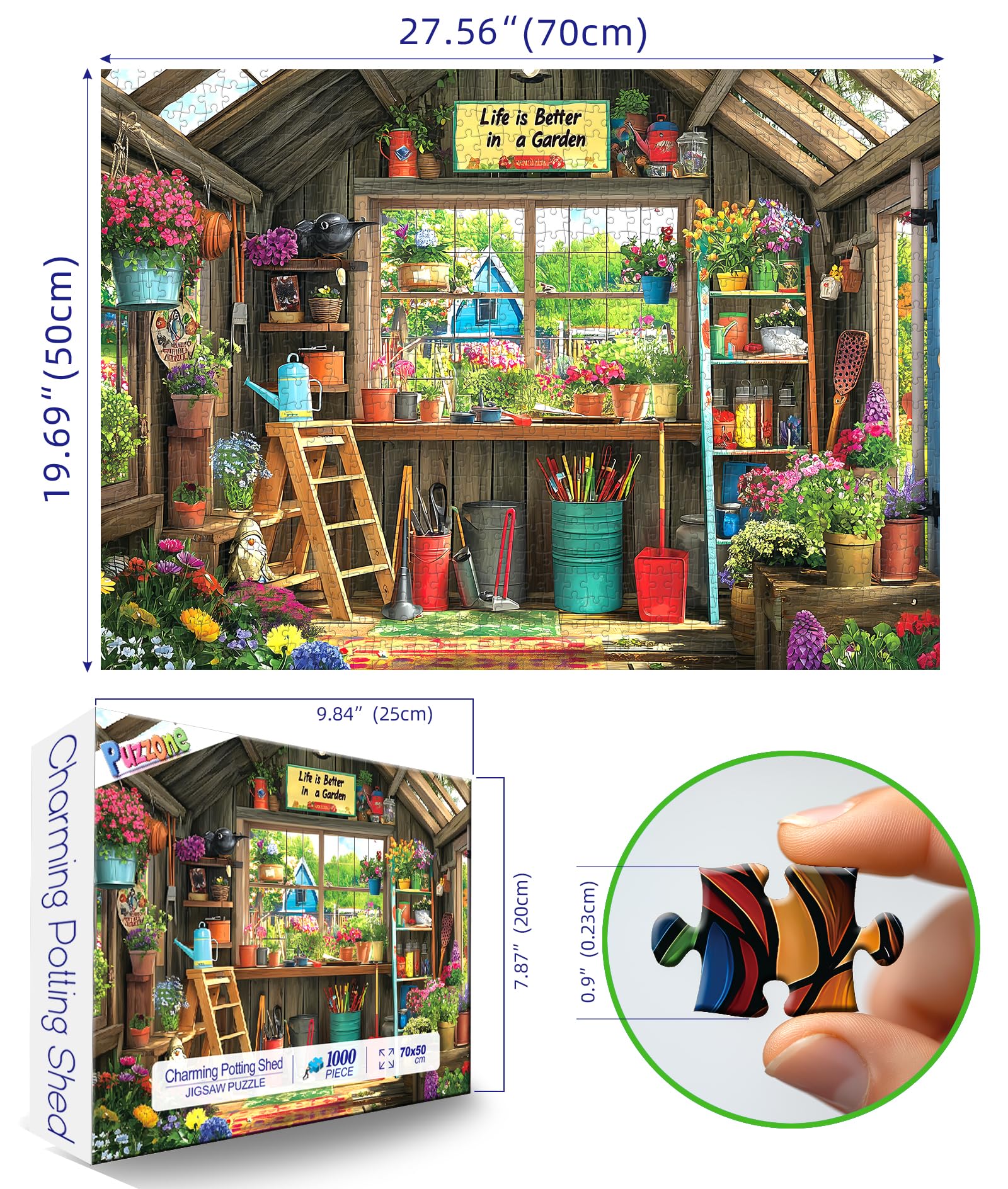 PuzzOne flower pots and garden detail ideal for mindful play