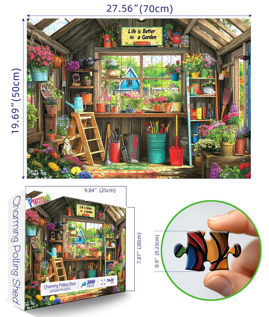 PuzzOne flower pots and garden detail ideal for mindful play