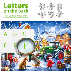 PuzzOne letters on back puzzle pieces for guided progress.