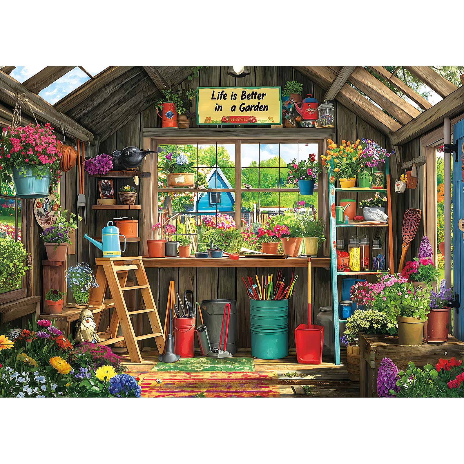 PuzzOne potting shed puzzle scene for relaxation and focus