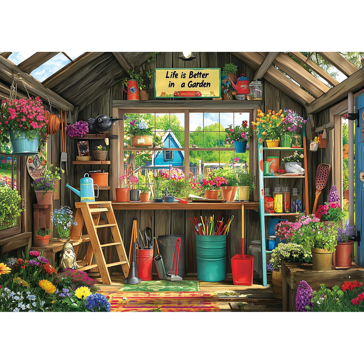 PuzzOne potting shed puzzle scene for relaxation and focus