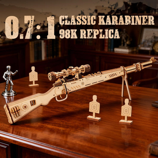 PuzzVerse wooden gun puzzle parts show precise laser-cut detailing