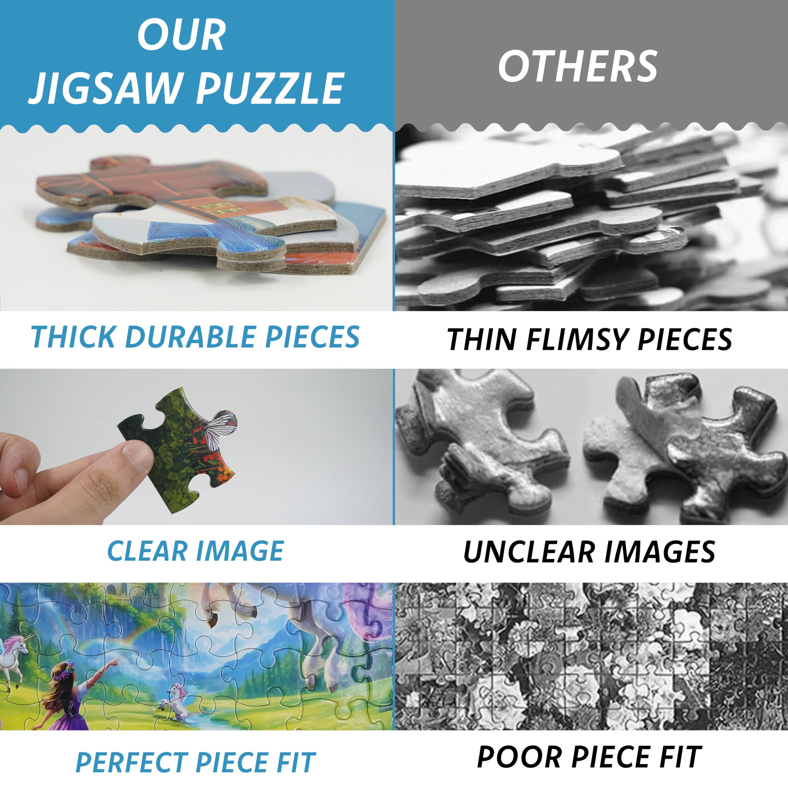 PuzzWiz children puzzle pieces closeup for tactile engagement and fine motor practice