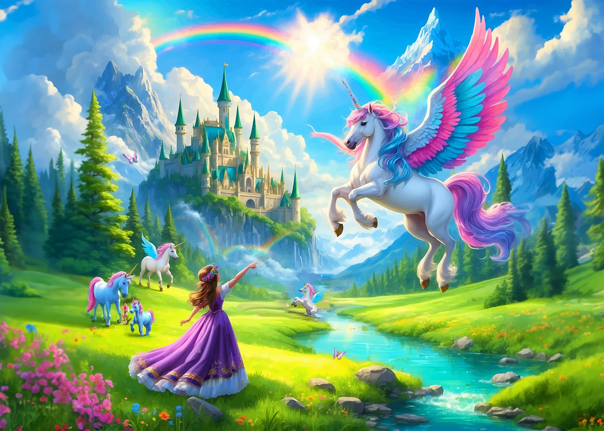 PuzzWiz Princess of Unicorn Kingdom puzzle cover with vivid colors for engaging learning moments