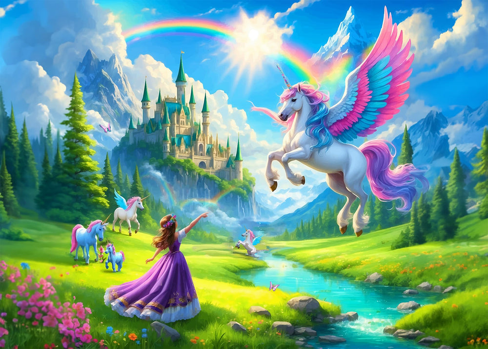 PuzzWiz Princess of Unicorn Kingdom puzzle cover with vivid colors for engaging learning moments