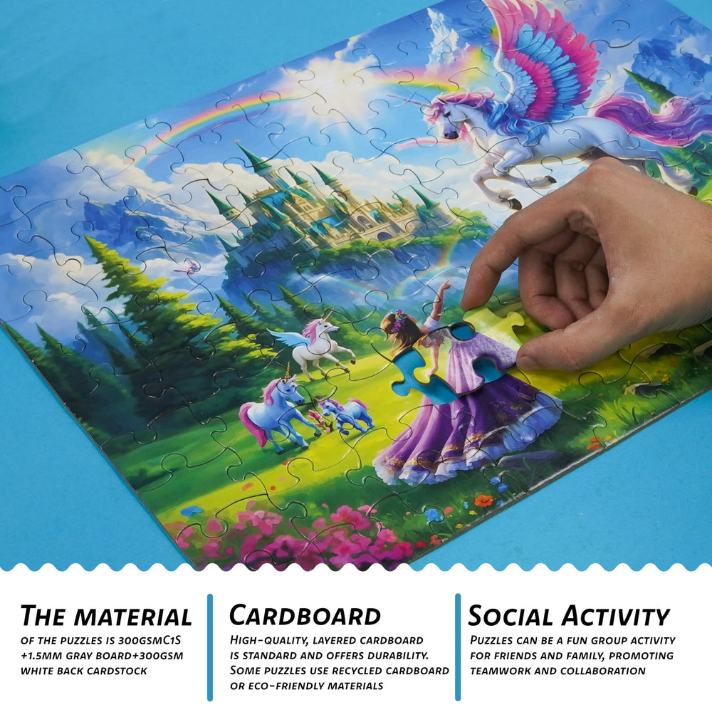 PuzzWiz rainbow castle artwork that sustains curiosity as you piece it together