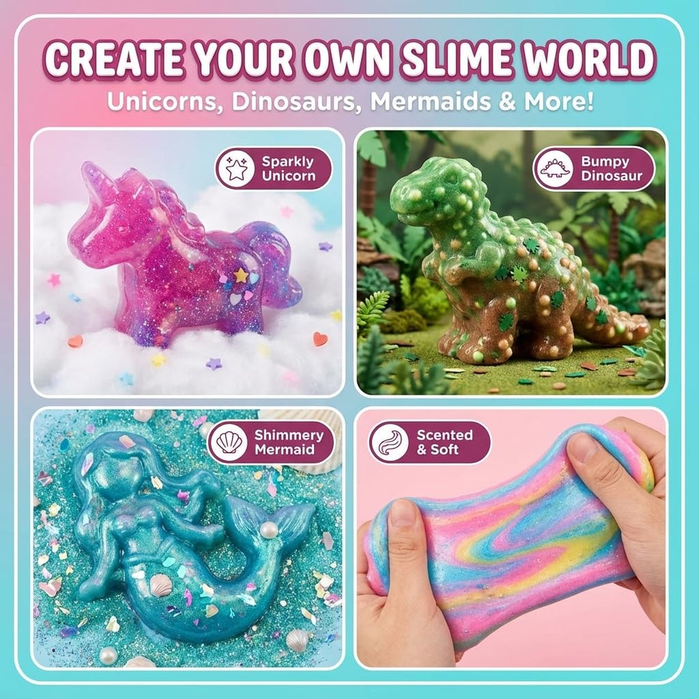 PW DIY Slime Kit mermaid colors for scented glittery slime