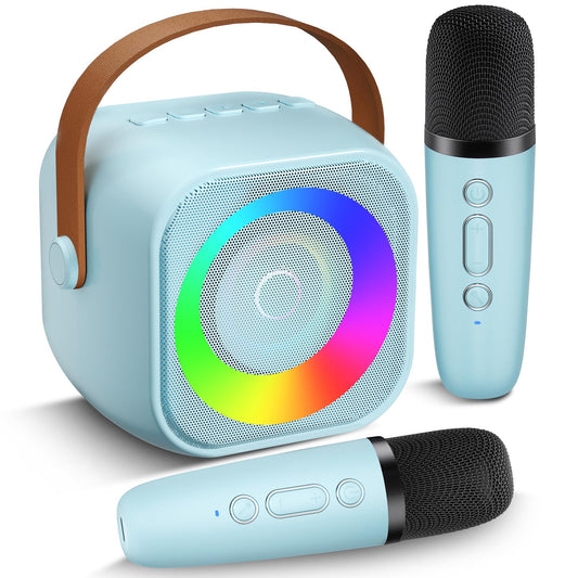 Pxzvd mini karaoke machine with a portable handle for on-the-go fun.