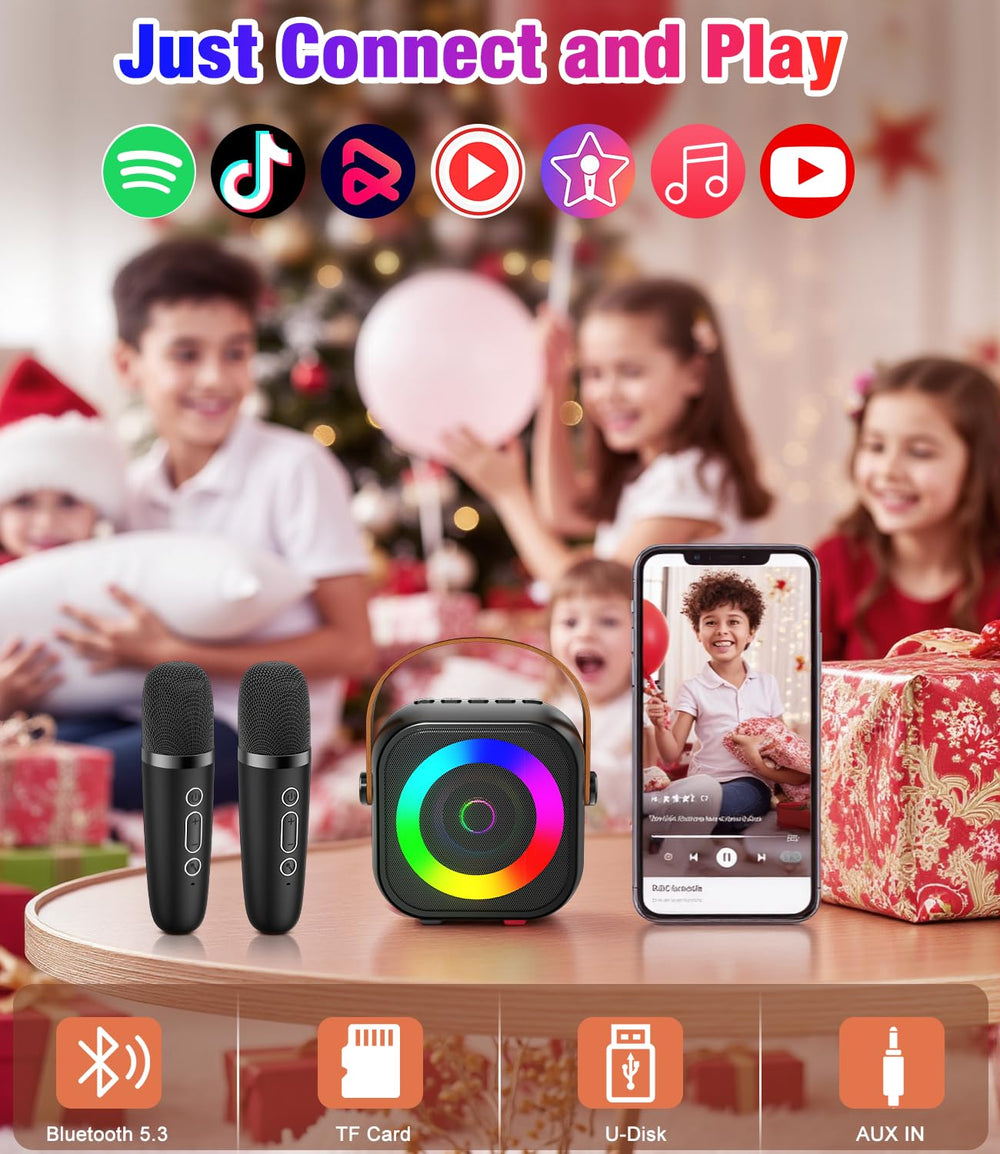 Pxzvd mini karaoke ring light creates dynamic stage visuals.