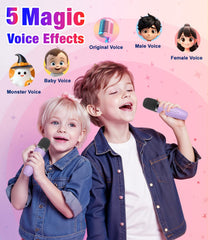 Pxzvd two wireless microphones enable kid-friendly duets.