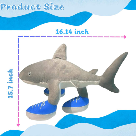 PYBHMYTR Tralalero Tralala shark plush sneakers, side view, charming meme-inspired decor.