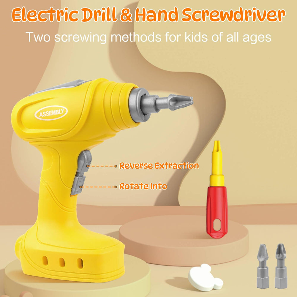 Pycoal gear set includes kid-friendly drill and tools for easy building