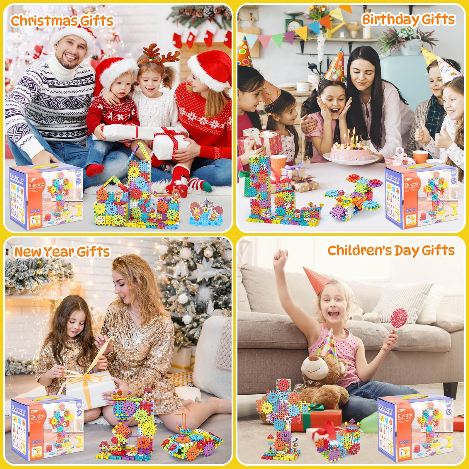 Pycoal gears building blocks make a thoughtful birthday gift for kids 3+